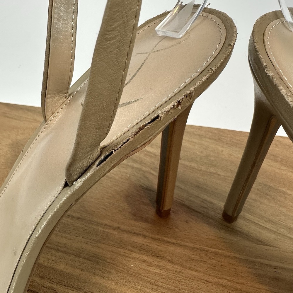 Womens Sam Edelman Orchid Beige Leather Strappy Stiletto Sandals Heels Size 9.5 - Picture 9 of 12